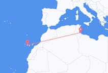 Flug frá Djerba, Túnis til Tenerife, Spáni