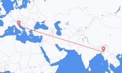 Flyrejser fra Kalay, Myanmar (Burma) til Ancona, Italien