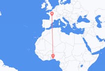 Flyreiser fra Cotonou, Benin til Limoges, Frankrike