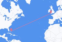 Flights from North Eleuthera, the Bahamas to Newquay, England