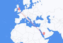 Flyreiser fra Abha, Saudi-Arabia til Birmingham, England