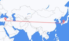 Flyreiser fra Tokushima, Japan til Kahramanmaraş, Tyrkia