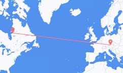 Flyreiser fra Kuujjuarapik, Canada til Linz, Østerrike