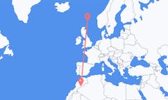 出发地 摩洛哥扎戈拉前往苏格兰的设得兰群岛的航班