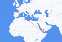 出发地 也门出发地 亞丁目的地 法国卢尔德的航班