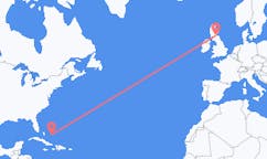 바하마 제도 산살바도르 섬에서 출발해 스코틀랜드 에든버러로(으)로 가는 항공편