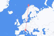 Vluchten van Tromsö, Noorwegen naar Rome, Italië