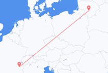 Flyg från Kaunas, Litauen till Chambery, Frankrike
