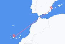Flyreiser fra Santa Cruz de Tenerife, Spania til Alicante, Spania