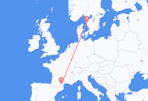 Flyrejser fra Carcassonne, Frankrig til Göteborg, Sverige