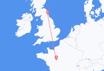 Flyg från Tours, Frankrike till Newcastle upon Tyne, England