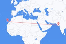 Flyreiser fra Rajkot, India til Las Palmas de Gran Canaria, Spania
