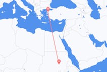 Flyg från Khartoum, Sudan till Edremit, Turkiet