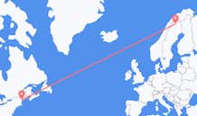 Flug frá Portland, Bandaríkjunum til Kiruna, Svíþjóð