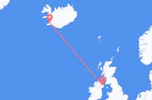 来自北爱尔兰的贝尔法斯特目的地 冰岛雷克雅未克的航班