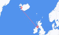 北アイルランドのベルファストから、アイスランドのレイキャビク行きフライト