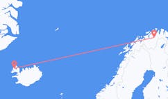 Flights from the city of Lakselv, Norway to the city of Ísafjörður, Iceland