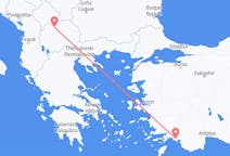 Flyreiser fra Dalaman, Tyrkia til Skopje, Nord-Makedonia