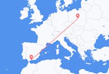 Vluchten van Lodz, Polen naar Malaga, Spanje