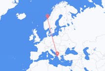 Fly fra Ørland til Korfu