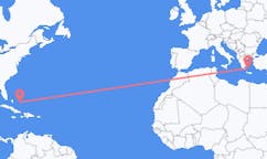 Flights from San Salvador Island, the Bahamas to Plaka, Milos, Greece