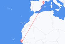 出发地 塞内加尔出发地 帽子溜冰目的地 西班牙巴塞罗那的航班