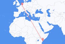 Flyrejser fra Lamu, Kenya til Liège, Belgien