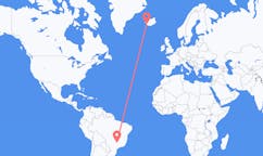 Flights from the city of Uberaba, Brazil to the city of Reykjavik, Iceland