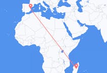 Flyreiser fra Antananarivo, Madagaskar til Valencia, Spania