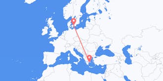 Flyg från Grekland till Danmark