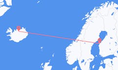 フィンランドのから ヴァーサ、アイスランドのへ アークレイリフライト
