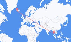 Flights from the city of Kawthaung Township, Myanmar (Burma) to the city of Reykjavik, Iceland