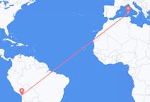 Flyreiser fra Tacna, Peru til Cagliari, Italia