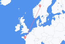 Flights from Røros, Norway to Nantes, France