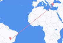 Flyrejser fra Uberlandia, Brasilien til Samos, Grækenland