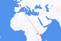 Flyg från Zanzibar, Tanzania till Toulouse, Frankrike