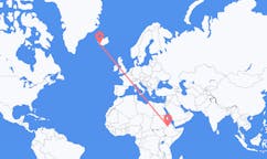 Flyreiser fra Gonder, Etiopia til Reykjavik, Island