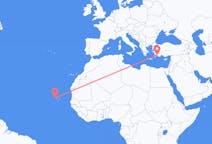 Flyg från São Vicente, Kap Verde till Dalaman, Turkiet