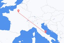Vluchten van Pescara, Italië naar Parijs, Frankrijk