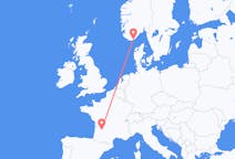Flyg från Kristiansand, Norge till Bergerac, Frankrike