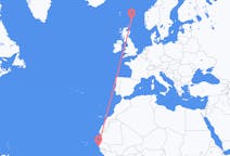 Vols depuis la ville de Dakar vers la ville de Îles Shetland