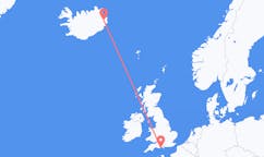 Flights from the city of Bournemouth, the United Kingdom to the city of Egilsstaðir, Iceland