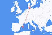Flights from Palma de Mallorca in Spain to Hamburg in Germany