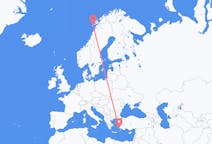 出发地 挪威出发地 莱克内斯目的地 希腊科斯岛的航班