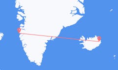 Flights from the city of Sisimiut, Greenland to the city of Egilsstaðir, Iceland