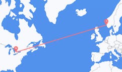 出发地 加拿大滑鐵盧目的地 挪威海宁格松的航班