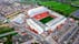 Aerial View Photo of Anfield Stadium in Liverpool. Iconic football ground and home of one of England's most successful sides, Liverpool FC.