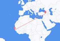 Flyreiser fra Cap Skiring, Senegal til Bingöl, Tyrkia