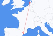 オランダのロッテルダムから、スペインのレウスまでのフライト