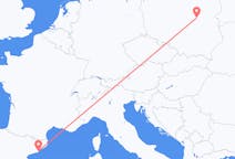 Flights from Warsaw in Poland to Barcelona in Spain